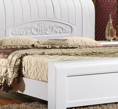 【實木床白油1.8米現代中式橡木雙人床特價批發臥室木床廠家批發】價格_廠家_圖片 -