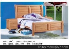 【供應百思蓮家具202廠家直銷實木床 橡木雙人床 兒童床】價格,廠家,圖片,床類,南康市百思蓮家具-