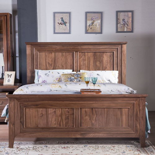 北美黑胡桃木美式家具美式實木床黑胡桃美式床上海黑胡桃工廠