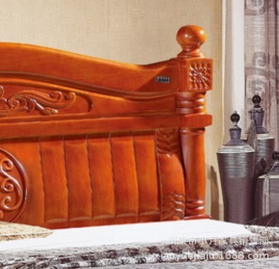 【特價熱銷床 1.8m橡木床 雙人實木床 現代簡約臥室家具 2015#】價格,廠家,圖片,床類,南康市小月家具銷售部-