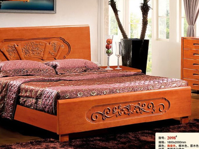 【精品橡木床 實(shí)木床1.8米雙人床 南康家具廠家直銷 量大從優(yōu)H2098】?jī)r(jià)格,廠家,圖片,床類,南康市小月家具銷售部-