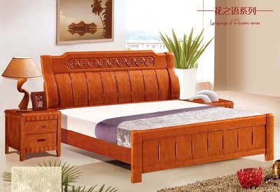 【廠家直銷 特價1.8*2m雙人床 泰國進口橡木303# 南康實木床】價格,廠家,圖片,床類,南康市龍緣木業廠-