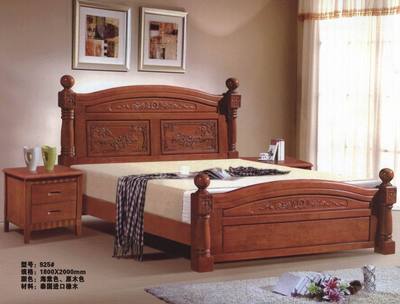 【實木床/1.8m白楊木床批發臥式家具系列熱銷床具925#】價格,廠家,圖片,床類,南康市華星美家家具廠-