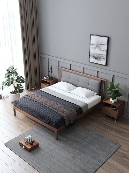 mfg家具電商產品渲染 實木床 總