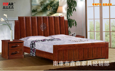 【供應 中式套房系列實木床1358# 水曲柳系列成人床】價格,廠家,圖片,床類,南康市鑫森家具經銷部-