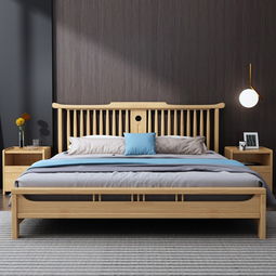 實(shí)木床北歐實(shí)木床現(xiàn)代簡約雙人床北歐日式1.8米1.5米臥室家具