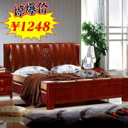 全實(shí)木床進(jìn)口橡木1.8米1.5米雙人床南康實(shí)木家具特價批發(fā)